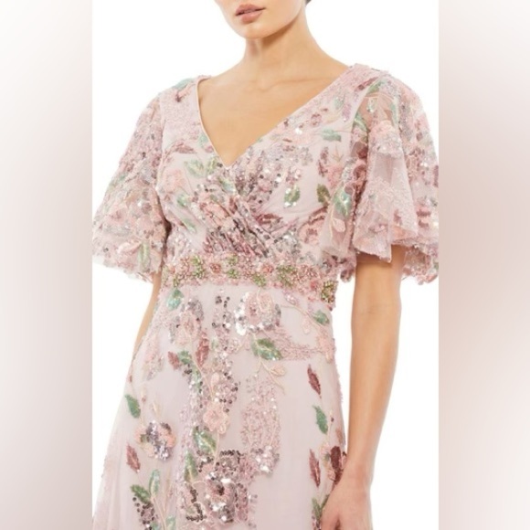 New! SOLD OUT Mac Duggal Sequin Floral Butterfly A-Line Gown 🌸 sz 10 - Picture 3 of 9
